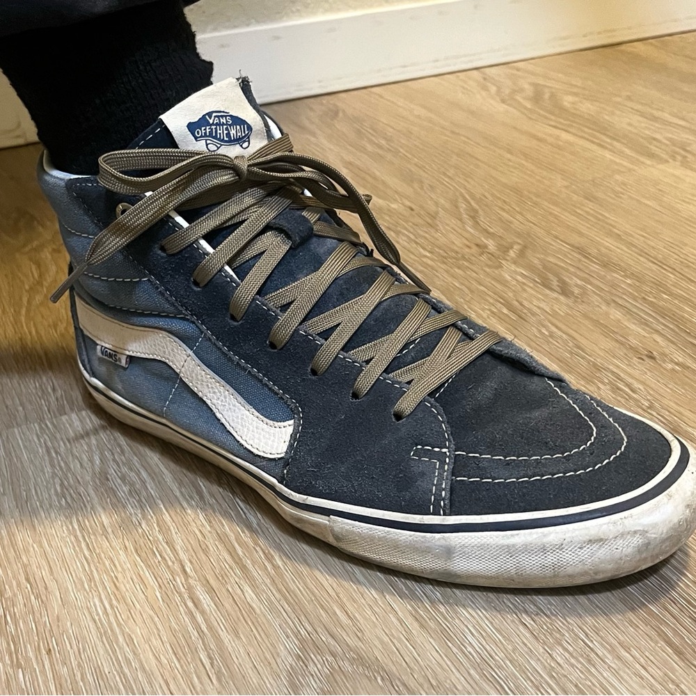 Vans Sk8-Hi Pro Blue & White core classic High Tops skateboard Pop Cush insoles - Picture 6 of 13